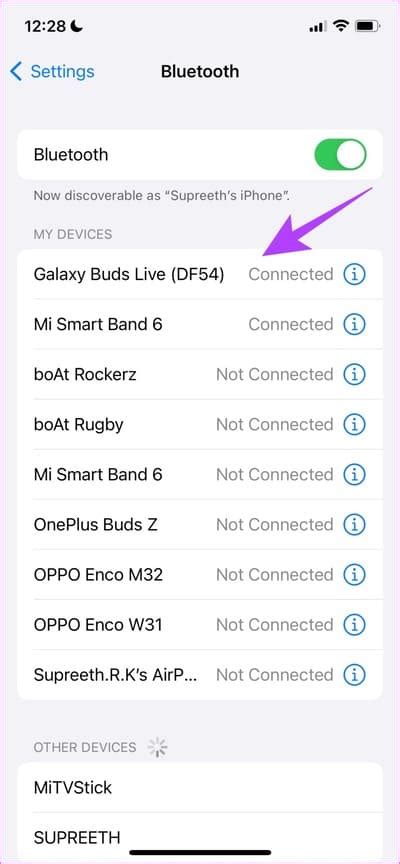 Iphone not automatically connecting to bluetooth.  Each time I want to connec...