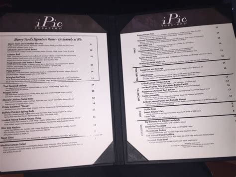 Ipic menu calories. Specialties: IPIC Fort Lee is a movie theater located within the Hudson Lights center in Fort Lee, NJ that is part of IPIC's premium cinemas that provide a unique dine-in movie experience. With plush seating that reclines, gourmet dishes & cocktails and seat-side service, IPIC Fort Lee cultivates an exceptional experience that brings the excitement back to the theater. Established in 2010 ... 