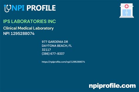 Ips Laboratories Inc – Daytona Beach, FL - NPI Number Lookup