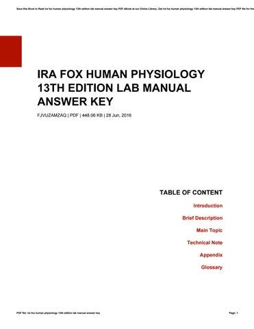 Ira fox human physiology 13th edition lab manual answer key. - Manual for 2015 dodge dakota v8 magnum.
