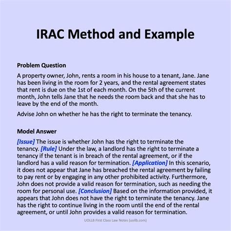 Irac Method Example Contract Law Minors
