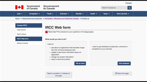 Ircc Web Form