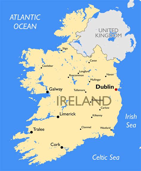 Ireland is located in the Northern Europe region at latitude 53.41291 and longitude -8.24389 and is part of the European continent. The DMS coordinates for the center of the country are: 53° 24' 46.48'' N. 8° 14' 38.00'' W. You can see the location of Ireland on the world map below:. 