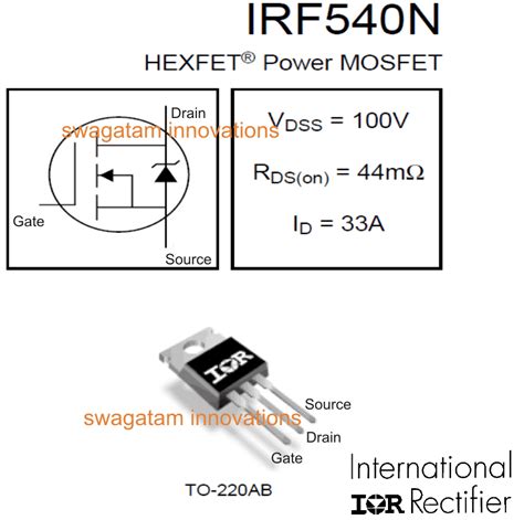 Irf540 circuit.  Arduino/Microcontroller MOSFET : The IRF540N is a great MOSFET to start tu...