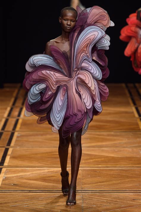 Iris van herpen. Iris van Herpen’s sculptural, otherworldly couture is worn by the likes of Beyoncé, Lady Gaga, Tilda Swinton and Bjork, as well as being exhibited in New York’s Metropolitan Museum of Art. 