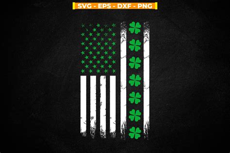 Irish Distressed Shamrock American Flag Graphic by …