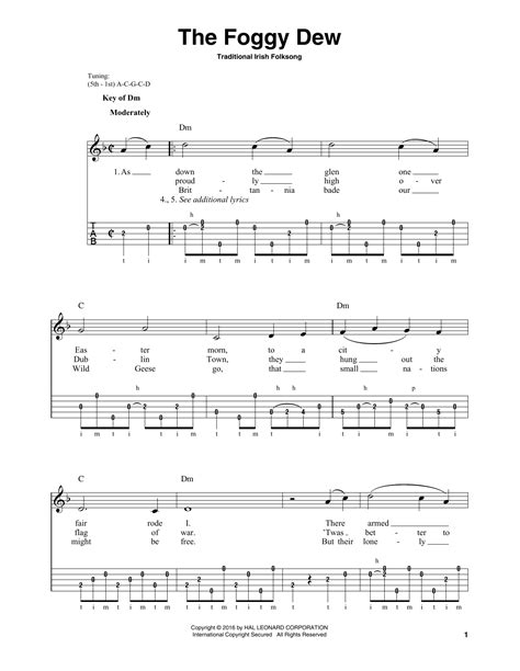 Irish Folksong The Foggy Dew Sheet Music, Notes & Chords