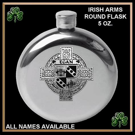 Irish flask.  Each is customized with popular celtic designs - the Boo...