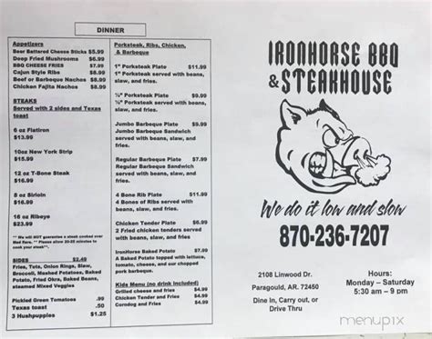 Show All Menus. View the menu for Iron Horse BBQ and Cate