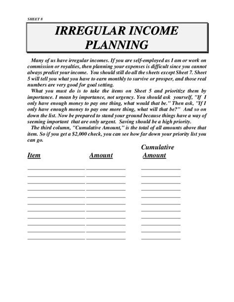 Irregular Planning Form Free Download