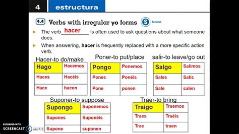 Irregular yo forms YouTube