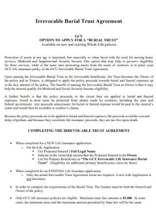 Irrevocable burial trust pa limits.  Examples of resources not counted in determining eligibil...