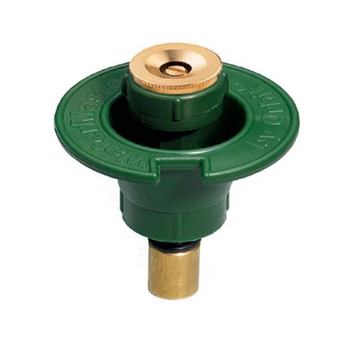 The sprinkler head features a deflector shield, diffuser screw, and anti-backsplash arm to aid in coverage control. Mounted on a metal step spike for easy insertion into the ground. The unique flow-through base allows multiple sprinklers to be connected together for a larger watering area. Coverage up to 7800-sq ft (100-ft diameter). 
