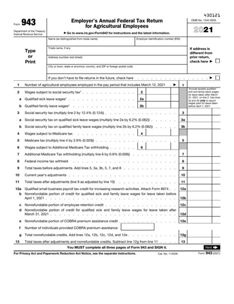 Irs Form 943 Complete PDF Tenplate Online in PDF