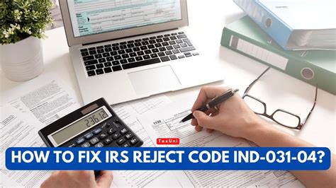 The IRS KEEPS REJECTING MY RETURN IND-031-04 NO NUMBERS I GIVE THEM WORKS THEY DID THIS LAST YEAR I JUST GIVED UP. I'm - Answered by a verified Tax Professional. We use cookies to give you the best possible experience on our website. ... Reject Code IND-031-04 .... 