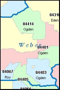 This page shows a map with an overlay of Zip Codes for Ogden, Weber County, Utah. Users can easily view the boundaries of each Zip Code and the state as a whole. or click on the map. Advertisement. Nearest Zip Codes: 84407 - Ogden, UT 84201 - Ogden, UT 84408 - Ogden, UT 84405 - Ogden, UT .... 