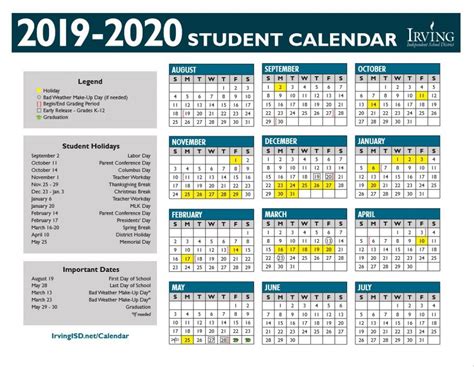 Irving Isd Calendar 2223 Customize and Print