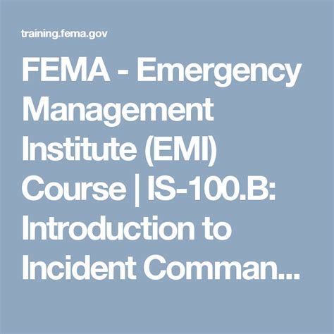 Is 100 b fema. IS-253.b Common Coordinating Agencies and Types of Complex Projects Table. IS-253.b EO 12898_Environmental Justice in Minority and Low-Income Populations. IS-253.b Executive Order 11988_Floodplain Management. IS-253.b FEMA Mission Areas. IS-253.b FEMA Program Areas. IS-253.b Flood Zone Identification. IS-253.b Full Course … 
