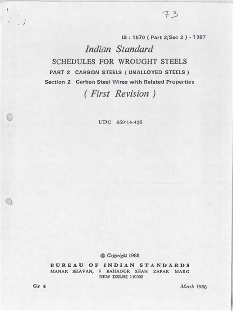 Is 1570 part 2.  GENERAL A-l.  It contains schedules, tables, and specifications for differe...