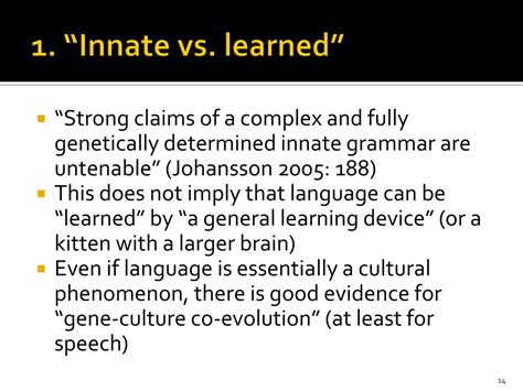 Is Language Innate or Learned? English Language