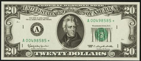 Sep 29, 2023 · The value of the 1950 $20 bill can also be gauged by looking at the prices it has fetched at auctions and record sales. Over the years, there have been instances where these bills have sold for significant amounts of money. It’s important to note that the value of a 1950 $20 bill can vary based on its condition, rarity, and other factors. . 