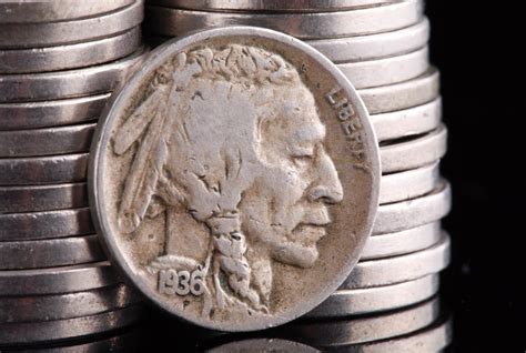 The value of a U.S. 1937 Indian buffalo nickel ranges between $1.75 to $45. There is a very rare error in this coin in which the buffalo has only three legs. This error is worth upwards of $5,000.
