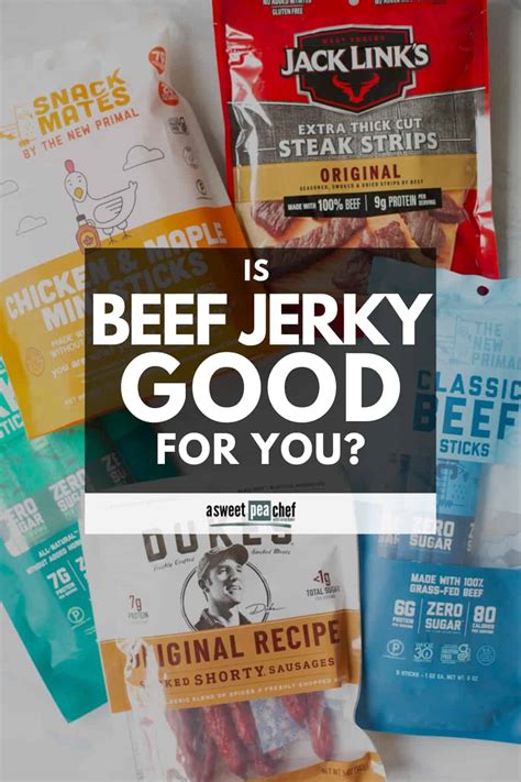 Is beef jerky good for you. Beef Jerky. 2 /14. Jerky comes from the Spanish word “charqui,” which means dried meat strips. You can make it from almost any lean cut of meat like beef, pork, or turkey. Beef jerky is high ... 