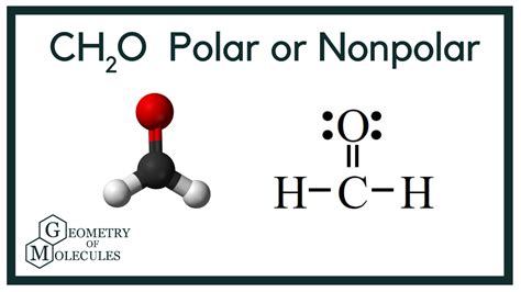 Is ch2o polar or nonpolar. When the difference is very small or zero, the bond is covalent and nonpolar. When it is large, the bond is polar covalent or ionic. The absolute values of the electronegativity differences between the atoms in the bonds H–H, H–Cl, and Na–Cl are 0 (nonpolar), 0.9 (polar covalent), and 2.1 (ionic), respectively. 