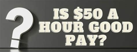 Is dollar50 an hour good. May 6, 2023 · Our calculations above are based on a 40-hour workweek multiplied by 52 weeks a year. If you work 35 hours per week and earn $18 an hour, you will make $32,760 per year. 35 hours per week multiplied by 52 weeks in the year is 1,820 hours worked. If you multiply 1,820 by $18 an hour, you get $32,760. Working part-time 