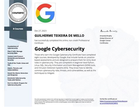 Is google cybersecurity professional certificate worth it.  In between all of this, I also compl...