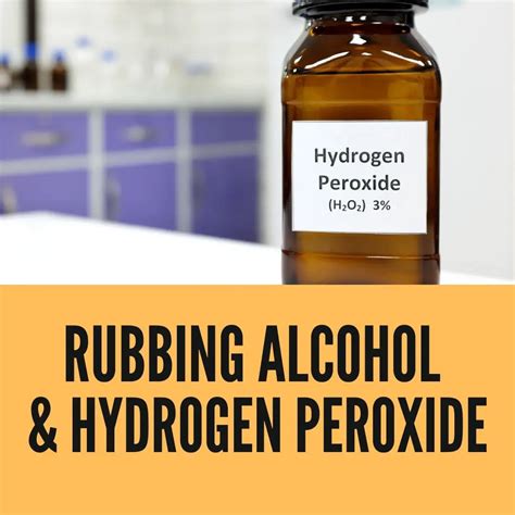 Peroxides (including hydrogen peroxide) Can hydrogen peroxide be used as rubbing alcohol? Solutions of at least 3 percent hydrogen peroxide make efficient household disinfectants. Don’t dilute. As with rubbing alcohol, first wipe down the surface with soap and water. Use a spray bottle or a clean rag to apply the hydrogen peroxide to the surface.
