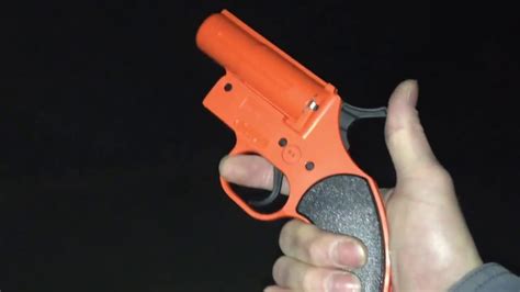 A flare gun is a large-bore handgun used to shoot flares.