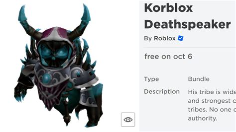 Is korblox becoming free. is korblox actually gonan be free on october 27. 12:21 PM · Sep 7, 2022. 5. Likes ... 
