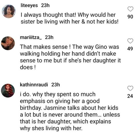 Is liz jasmines daughter. Aug 3, 2023 · Jasmine Pineda from 90 Day Fiancé: Before the 90 Days responds to the heavily discussed conspiracy theory that her sister, Liz, is her daughter. Summary Jasmine Pineda shuts down fan theories that her sister is her daughter, asking fans to stop with the silly conspiracy theories. 