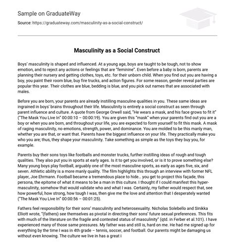 Is masculinity a social construct reddit.  How to use masculinity in a sentence.  Sep 23, 2...