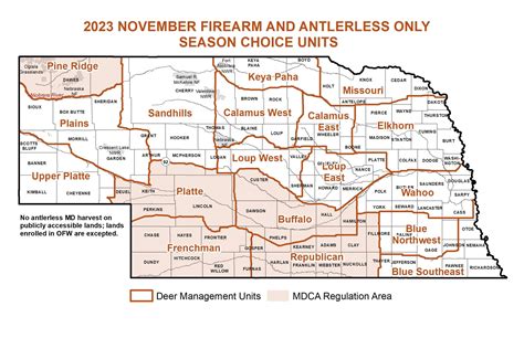 For more information about deer hunting or things to do in the area, contact: • Northwest District Office in Alliance at 308-763-2940 • Southwest District Office in North Platte at 308-535-8025 Don't leave your deer season to chance. Hunt Nebraska, where you will find: • Over-the-counter mule deer and whitetail permits. 