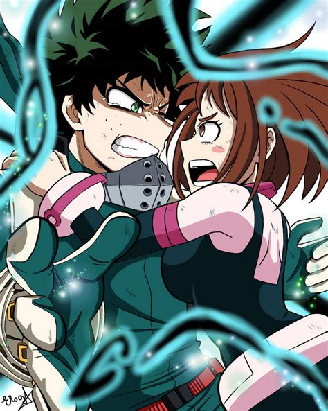 Is ochako and deku canon. Which if Ochako's rooftop speech is a preview of that, it's going to be unimpressive. In short, people have reason to be pessimistic here. Ochako and Toga's "rivalry" thus far has been unimpressive and people have little reason to expect improvement for the conclusion. 