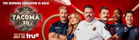 Is tacoma fd cancelled. Feb 13, 2024 · Tacoma FD has put out its final fire: truTV has cancelled its last remaining scripted series after four seasons, TVLine has exclusively confirmed. The cancellation news comes four months after its ... 
