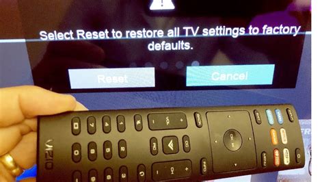 Is there a reset button on vizio tvs. Remove both batteries from your Vizio remote control. Take the time to press every button on the remote at least once to check for any that may be stuck. If you find a stuck button, free or loosen it gently. On the remote, press and hold its power button for 5 to 10 seconds. This should drain all the residual power. 