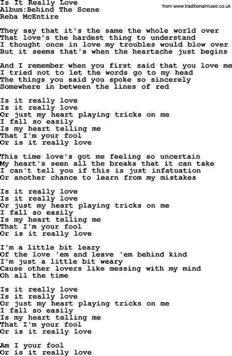 Browse for Is This Love Or Am I Really Dreaming song lyrics by entered search phrase. Choose one of the browsed Is This Love Or Am I Really Dreaming lyrics, get the lyrics and watch the video. There are 60 lyrics related to Is This Love Or Am I Really Dreaming. Related artists: This world, Love spit love, Am, Am conspiracy, Am i blood, Am ...