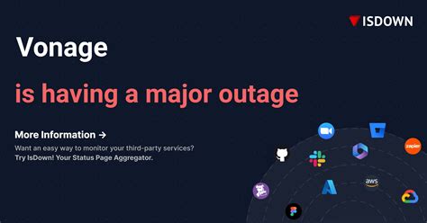 Monitor the official status pages of all your vendors, SaaS, and tools, including Vonage, and never miss an outage again. Start monitoring today → Outage Details. 