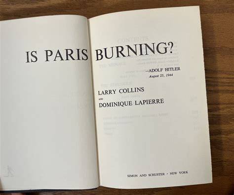 Read Online Is Paris Burning By Larry Collins