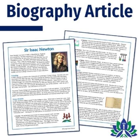 Isaac Newton Biography Article and Worksheet Questions ... - TPT