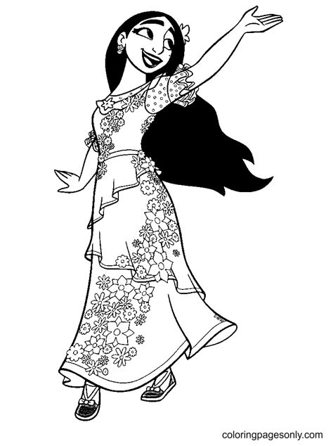 Isabela from Encanto Coloring Page Free Printable Coloring Pages