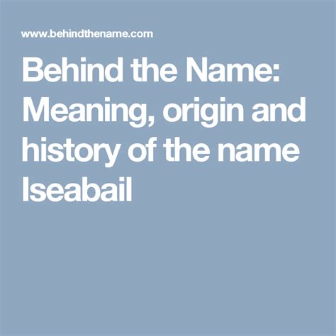 Iseabail Meaning, Pronunciation, Origin and Numerology