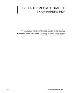 Iseb Intermediate Sample Papers Free Download