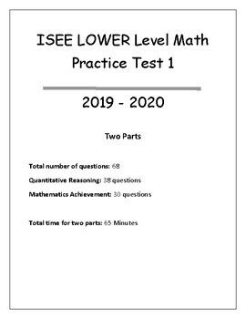 Isee Lower Level Arithmetic Reasoning And Mathematics Achievement Test 1