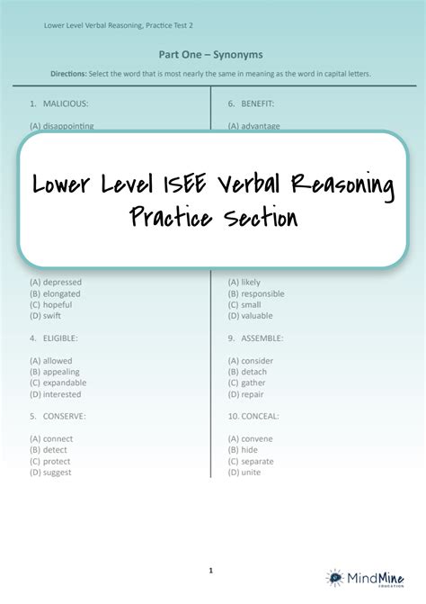 Isee Verbal Reasoning Practice & info - TestPrep-Online