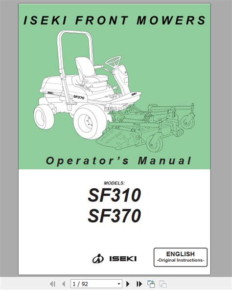 Iseki sf310 sf370 manuale di manutenzione manutenzione rasaerba frontale 1. - Manuale dell'utente dell'analizzatore automatico hitachi 902.