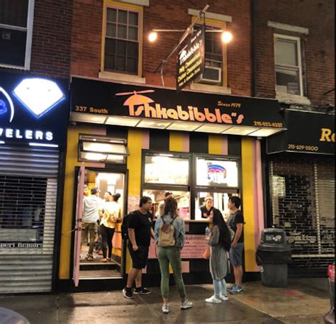 Ishkabibbles. Ishkabibble's. 4.7 (100+) • 2519.5 mi. Delivery Unavailable. 337 South Street. Enter your address above to see fees, and delivery + pickup estimates. $ • Cheesesteak • Burgers • Sandwich. Group order. … 